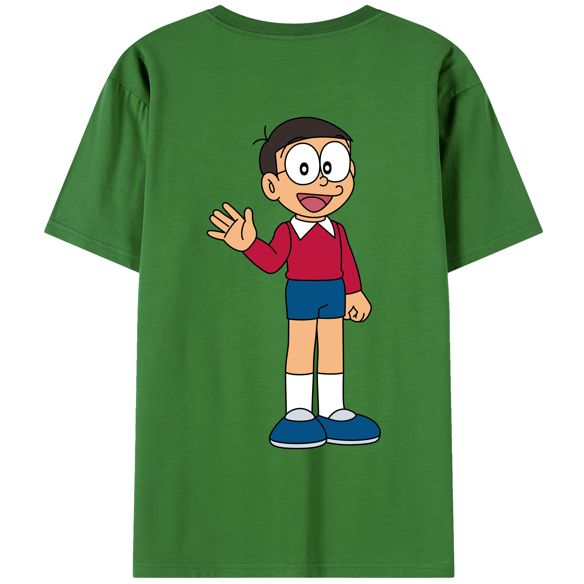 （画像用） ドラえもん 野比 のび太 Doraemon Nobita Nobi レディース半袖Tシャツ(バックプリント)